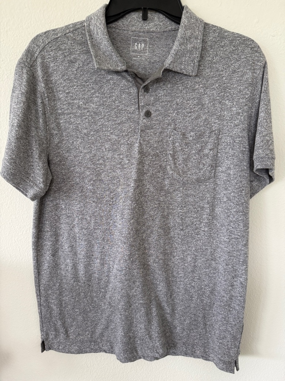 GAP Men's Heather Gray Short-Sleeve Polo